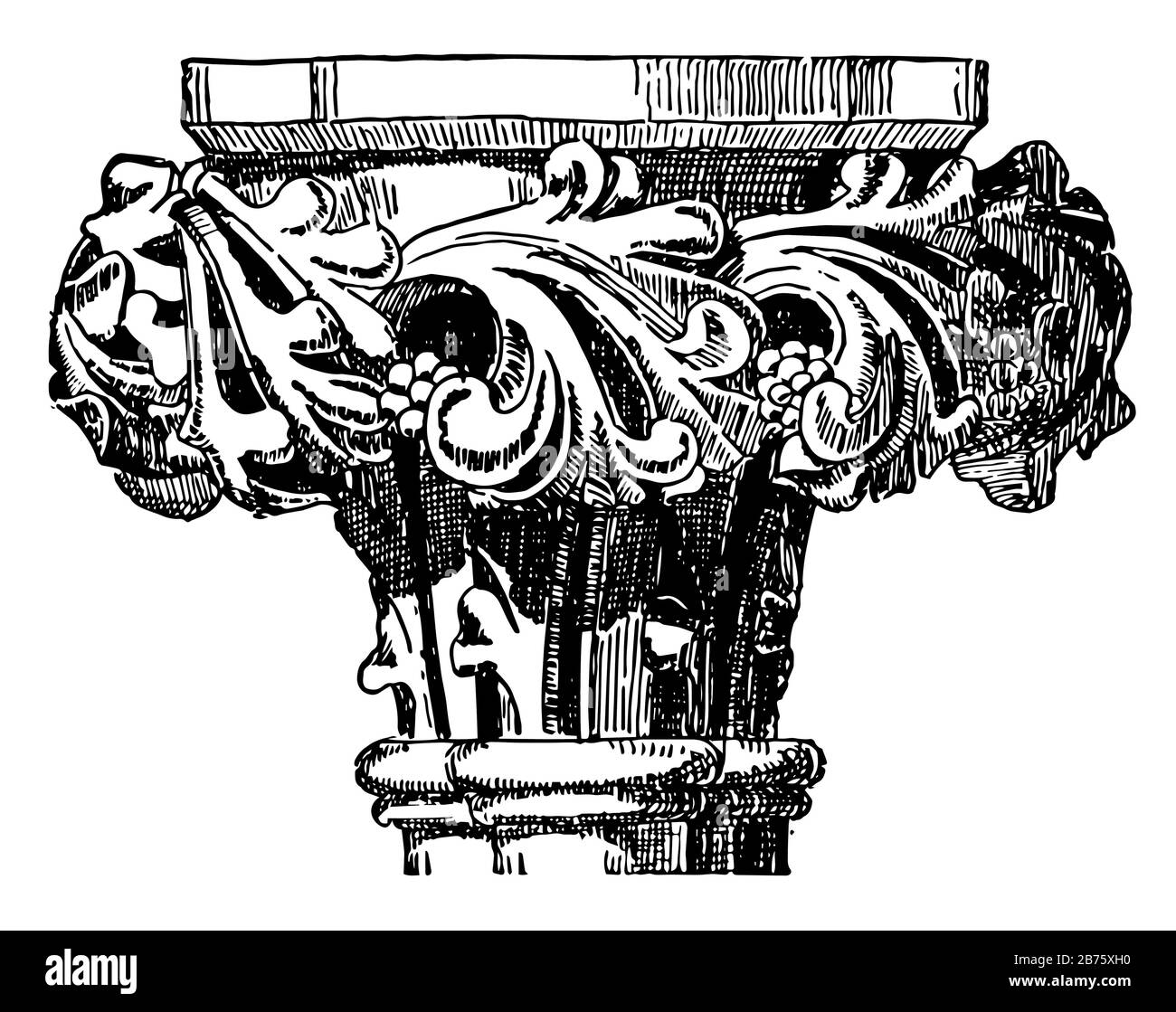 Capitale, Salisbury, Cattedrale, Inghilterra, fiume, piante, impiegato, disegno o incisione di linea vintage. Illustrazione Vettoriale