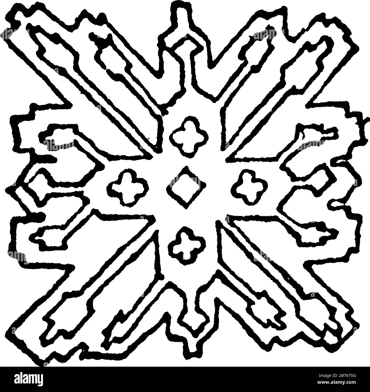 Disegno Sunburst conosciuto da quest'ultimo nome in quanto la sua forma suggerisce i raggi intorno al sole, è un disegno molto comune in Kazaks e Shirvans, Illustrazione Vettoriale