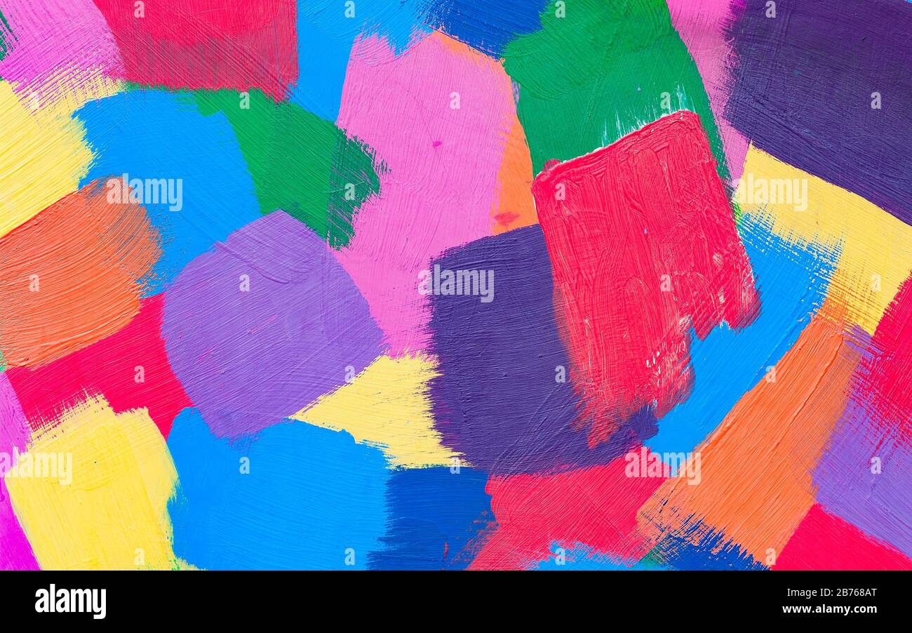 Tratti astratti multicolore con vernice ad olio. Foto Stock
