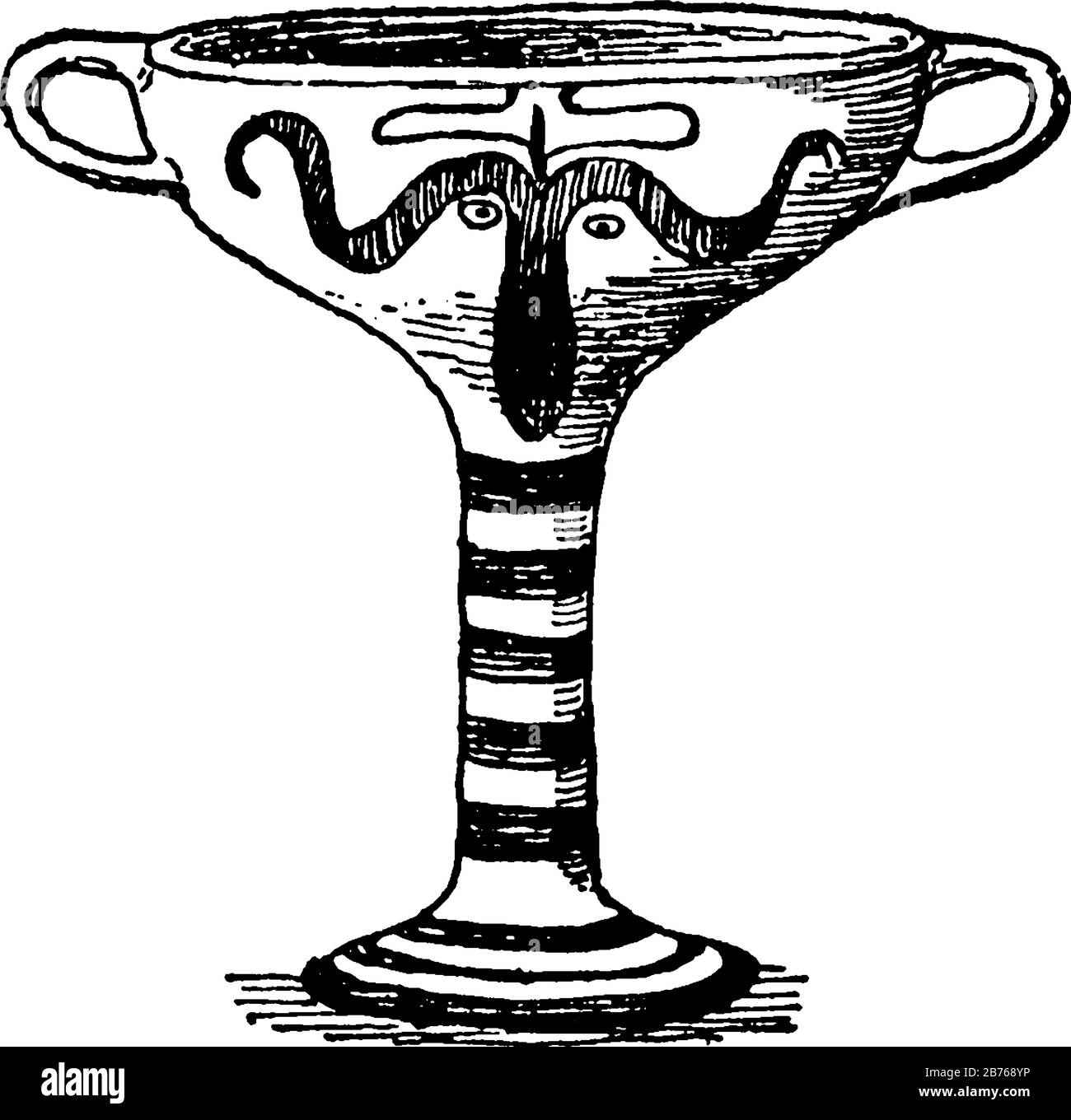 Mycenaean Vase è una cultura dominante della Grecia antica, è un greco vasi, vintage linea disegno o incisione. Illustrazione Vettoriale