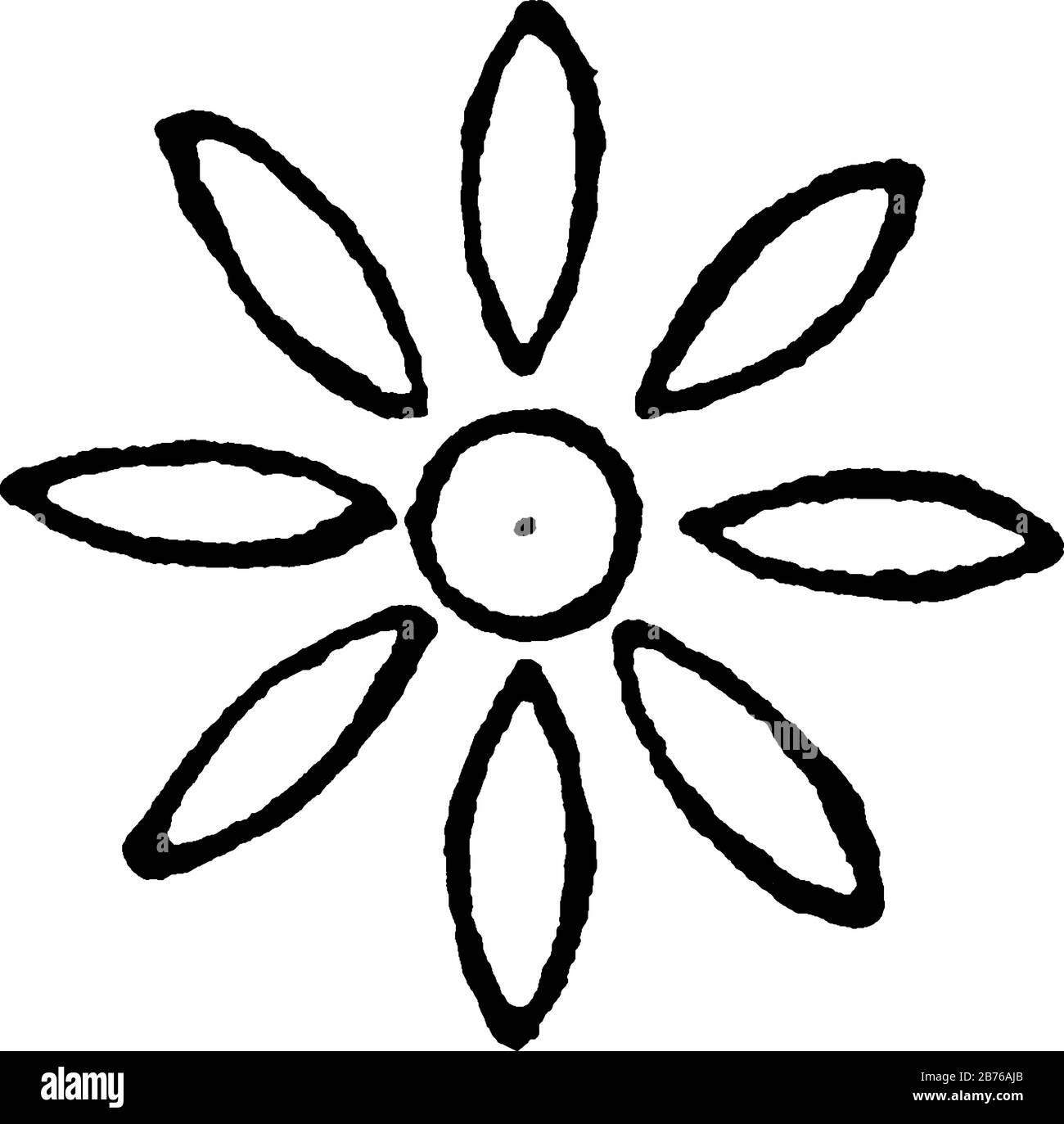 Rosette Design è il fiore primaverile della Persia, è molto utilizzato nei disegni di bordo, linea vintage o incisione. Illustrazione Vettoriale