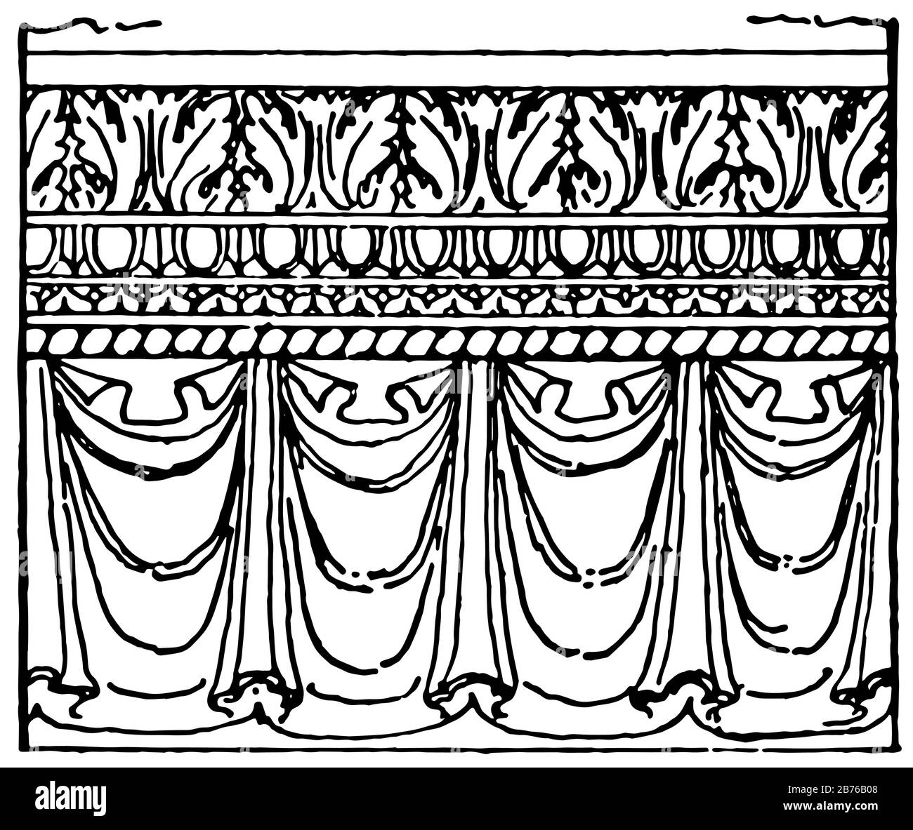 Paul-trois-chateaux, il nome di una tribù gallica locale, il nord della Provenza nella regione di Drome, disegno o illustrazione di incisione di linea d'epoca. Illustrazione Vettoriale