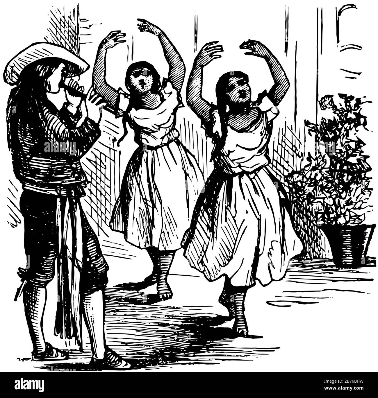 Dancing Girls of Mexico è La Popolare Cyclopedia 1888 sta andando venire proprio sulla nostra testa e hanno corpo radicale in movimento positivo, linea vintage Illustrazione Vettoriale