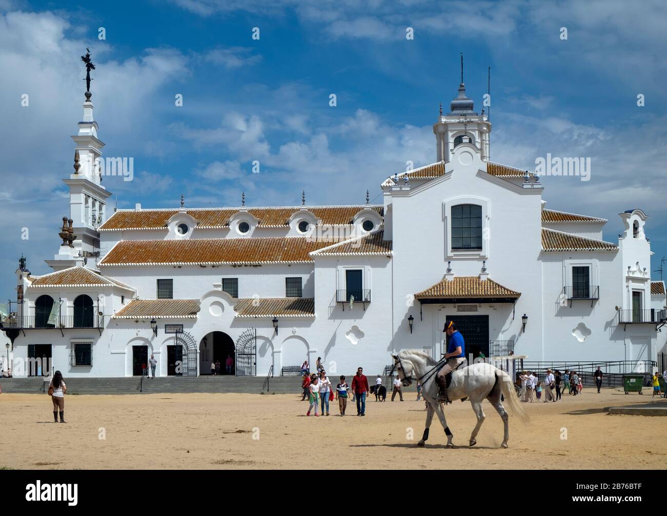 Vista del festival El Rocio, Huelva, Andalusia. Spagna Foto Stock
