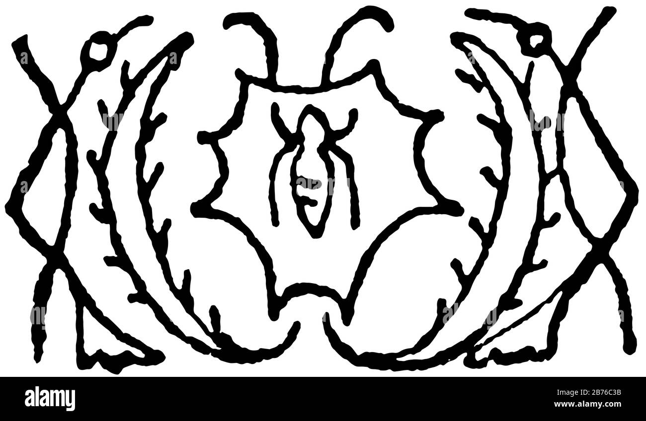 Herati Design conosciuto come il pesce e Feraghan disegni, ha avuto origine nella città vecchia di Herat, linea d'epoca disegno o incisione illustrazione. Illustrazione Vettoriale