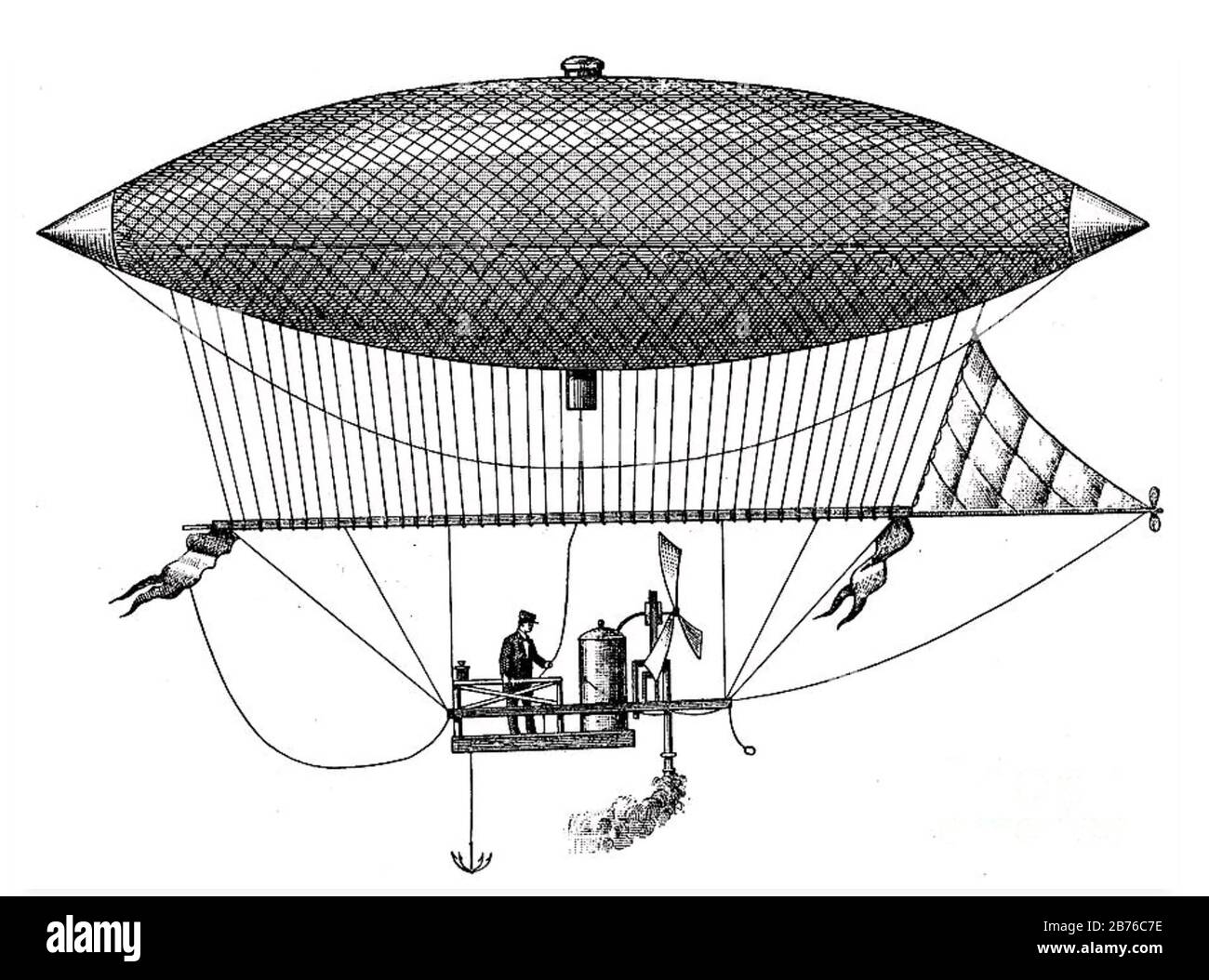 HENRI GIFFARD (1825-1882) ingegnere francese che inventò l'iniettore di vapore e lo utilizzò nel suo dirigibile nel 1852 Foto Stock