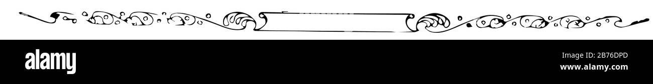 Banner floreali sono stati progettati in forma d'onda, vintage linea di disegno o incisione illustrazione. Illustrazione Vettoriale