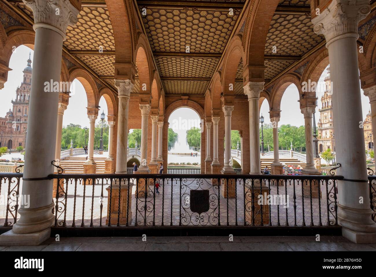 Vista del ' Plaza de España " di Siviglia. Spagna. Foto Stock