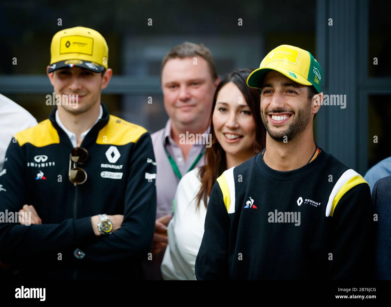 Daniel Ricciardo (AUS) e Esteban OCON (fra) Foto Stock