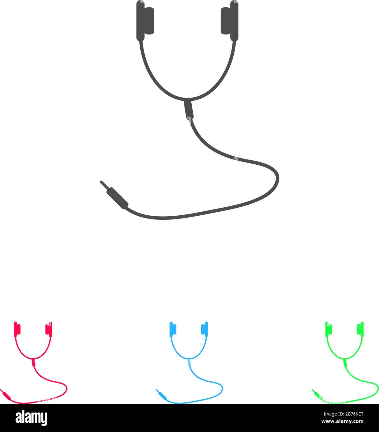 Icona delle cuffie piatta. Pittogramma a colori su sfondo bianco. Simbolo di illustrazione vettoriale e icone bonus Illustrazione Vettoriale