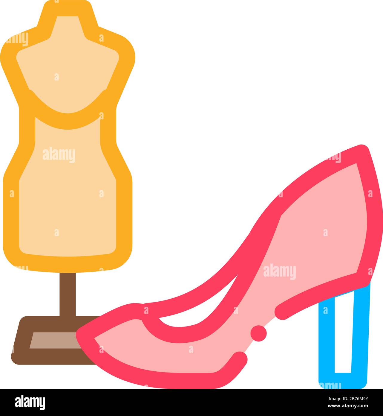 Illustrazione Del Profilo Vettoriale Delle Icone Di Scarpe E Manichino Illustrazione Vettoriale