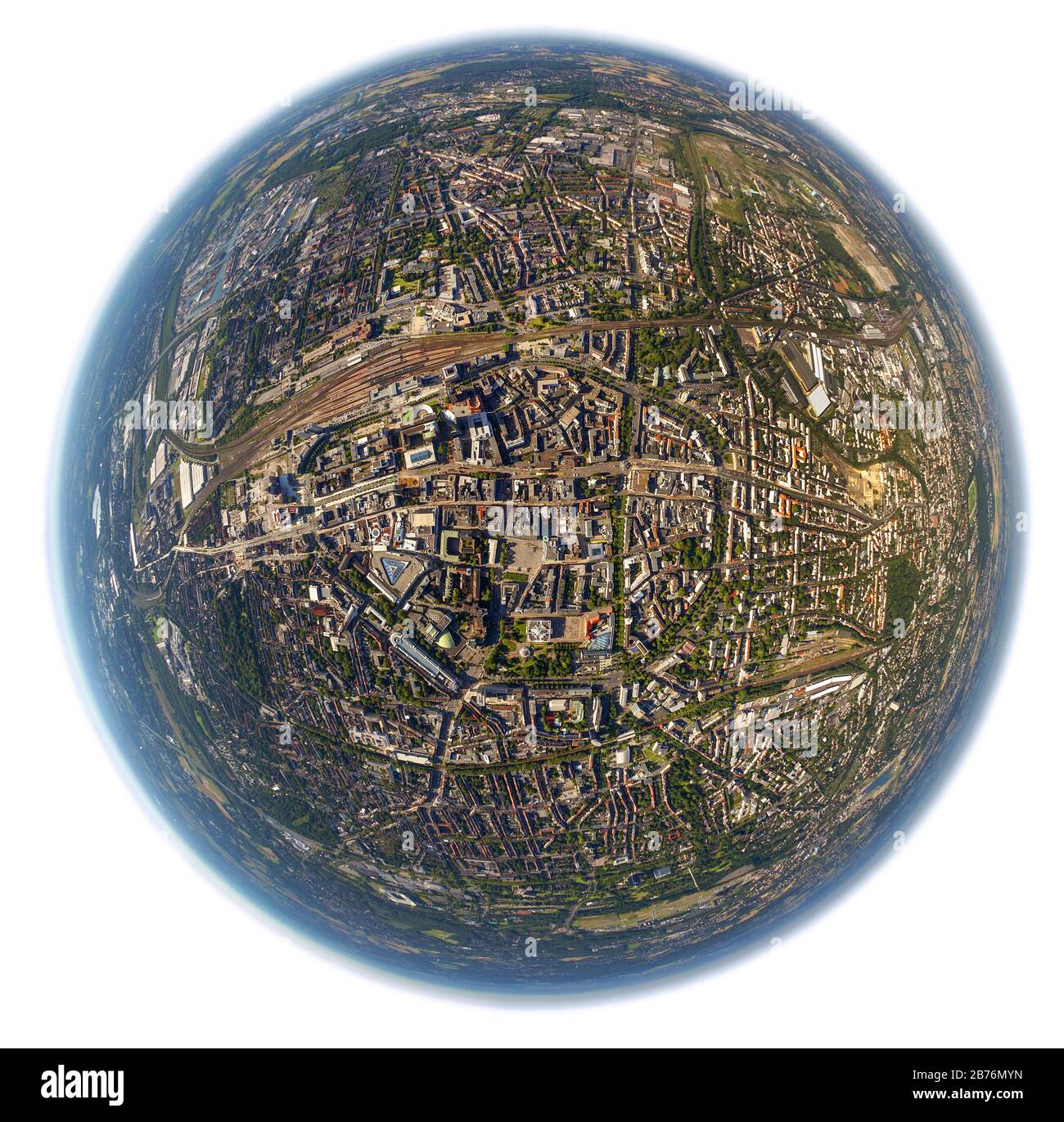 Centro di Dortmund, 22.03.2012, vista aerea, Germania, Renania Settentrionale-Vestfalia, Ruhr Area, Dortmund Foto Stock