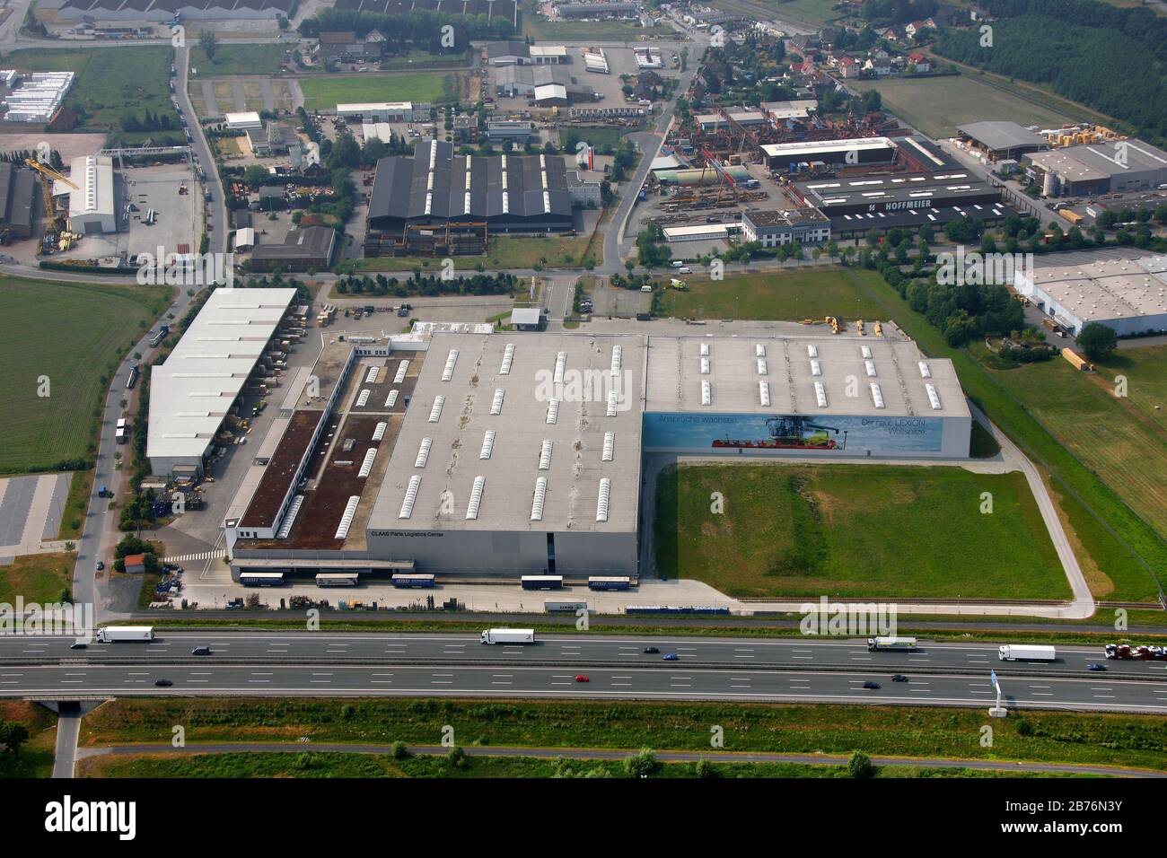 , CLAAS Parts Logistics Centre in Hamm, 21.05.2011, vista aerea, Germania, Renania Settentrionale-Vestfalia, Area della Ruhr, Hamm Foto Stock