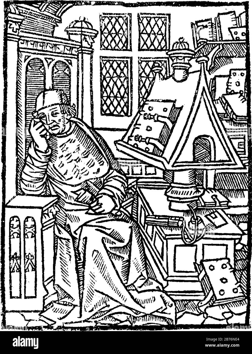 Scrittore o persona ha scritto parole, ispirazione, tecniche di comunicazione, disegno di linea vintage o illustrazione di incisione. Illustrazione Vettoriale