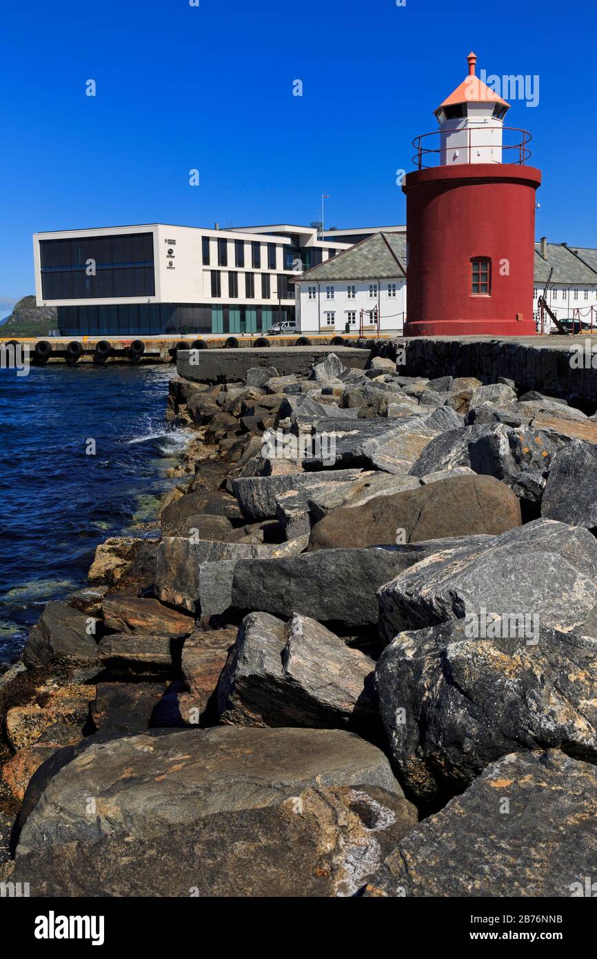Mole del faro, Alesund Città, More og Romsdal County, Norvegia Foto Stock