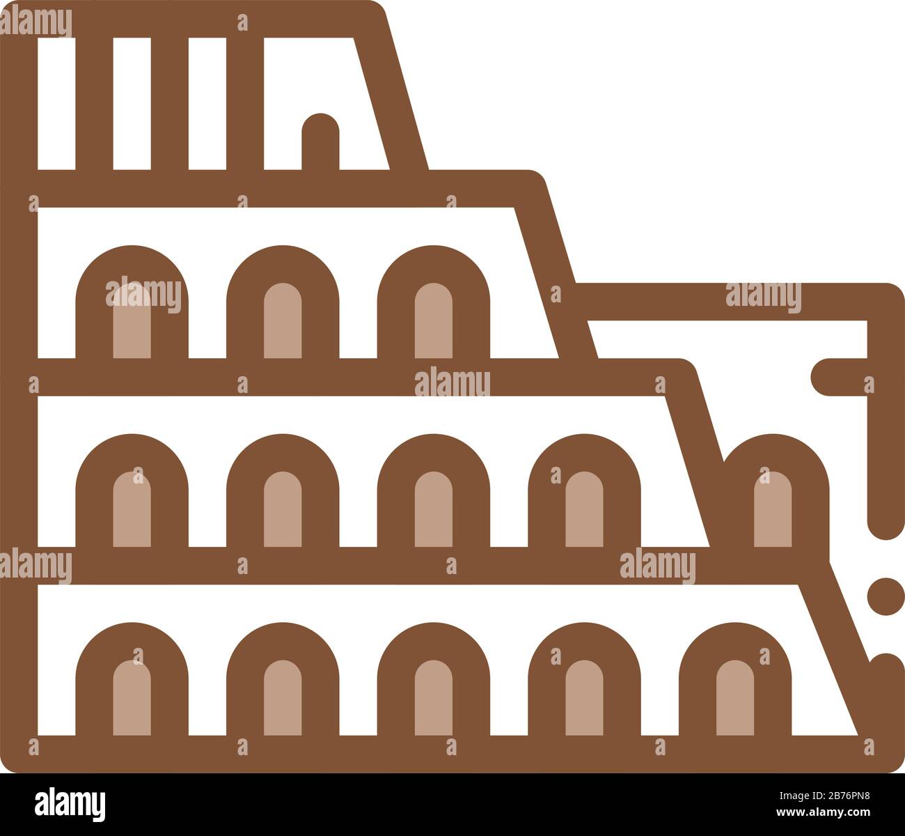Coliseum Edificio Icona Vettore Contorno Illustrazione Illustrazione Vettoriale