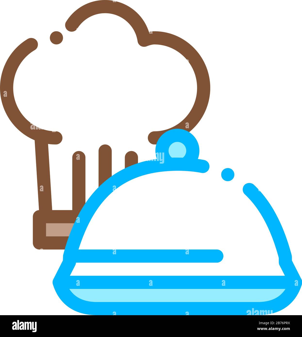 Illustrazione Del Profilo Vettoriale Dell'Icona Del Vassoio Chef Hat Illustrazione Vettoriale