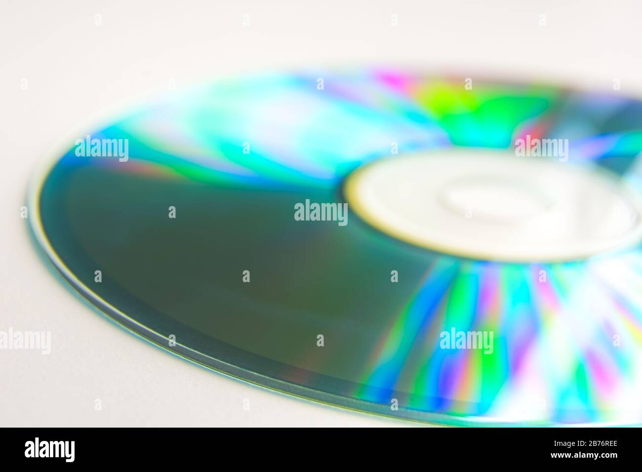 CD Compact Disk con Rainbow Reflection Closeup Foto Stock