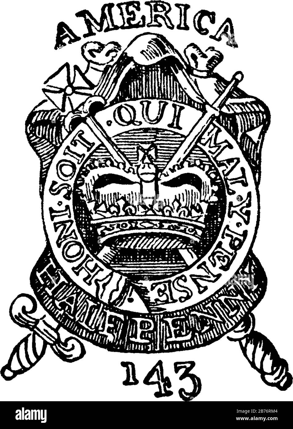 Una tipica rappresentazione di un francobollo, attaccato a qualcosa per mostrare una somma di denaro pagata, utilizzato per tassare i coloni, disegno di linea vintage o incisione Illustrazione Vettoriale