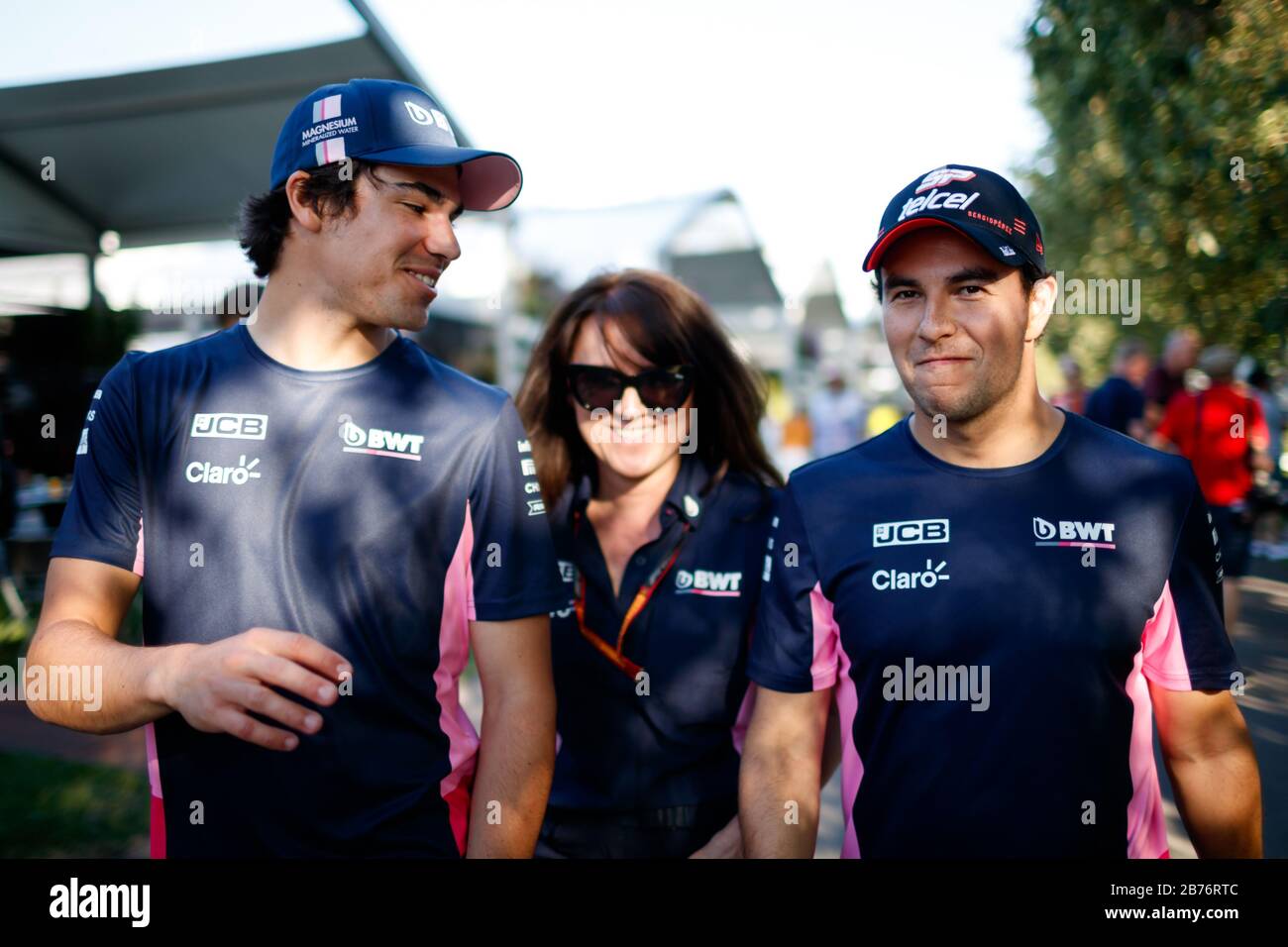 Passeggiata a lancia (CAN) e Sergio Perez (MEX) Foto Stock