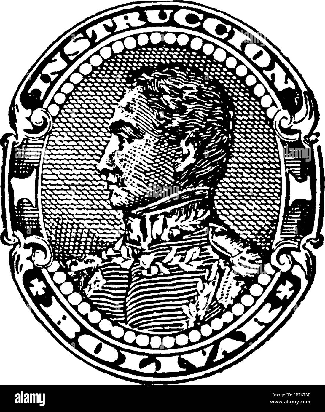 Venezuela Stamp (1 bolivar) dal 1893, un piccolo pezzo adesivo di carta attaccato a qualcosa per mostrare una quantità di denaro pagato, principalmente un francobollo, vin Illustrazione Vettoriale