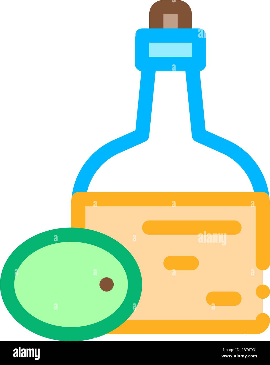 Icona Bottiglia Di Olio D'Oliva Grafico Contorno Illustrazione Illustrazione Vettoriale