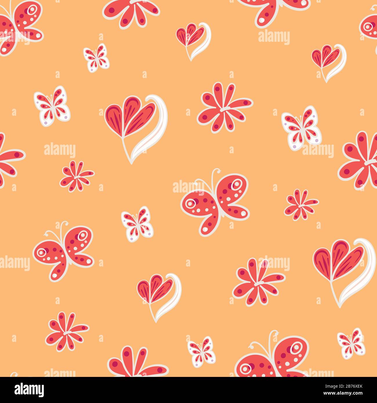 fiori e farfalle senza cuciture vettore modello Illustrazione Vettoriale