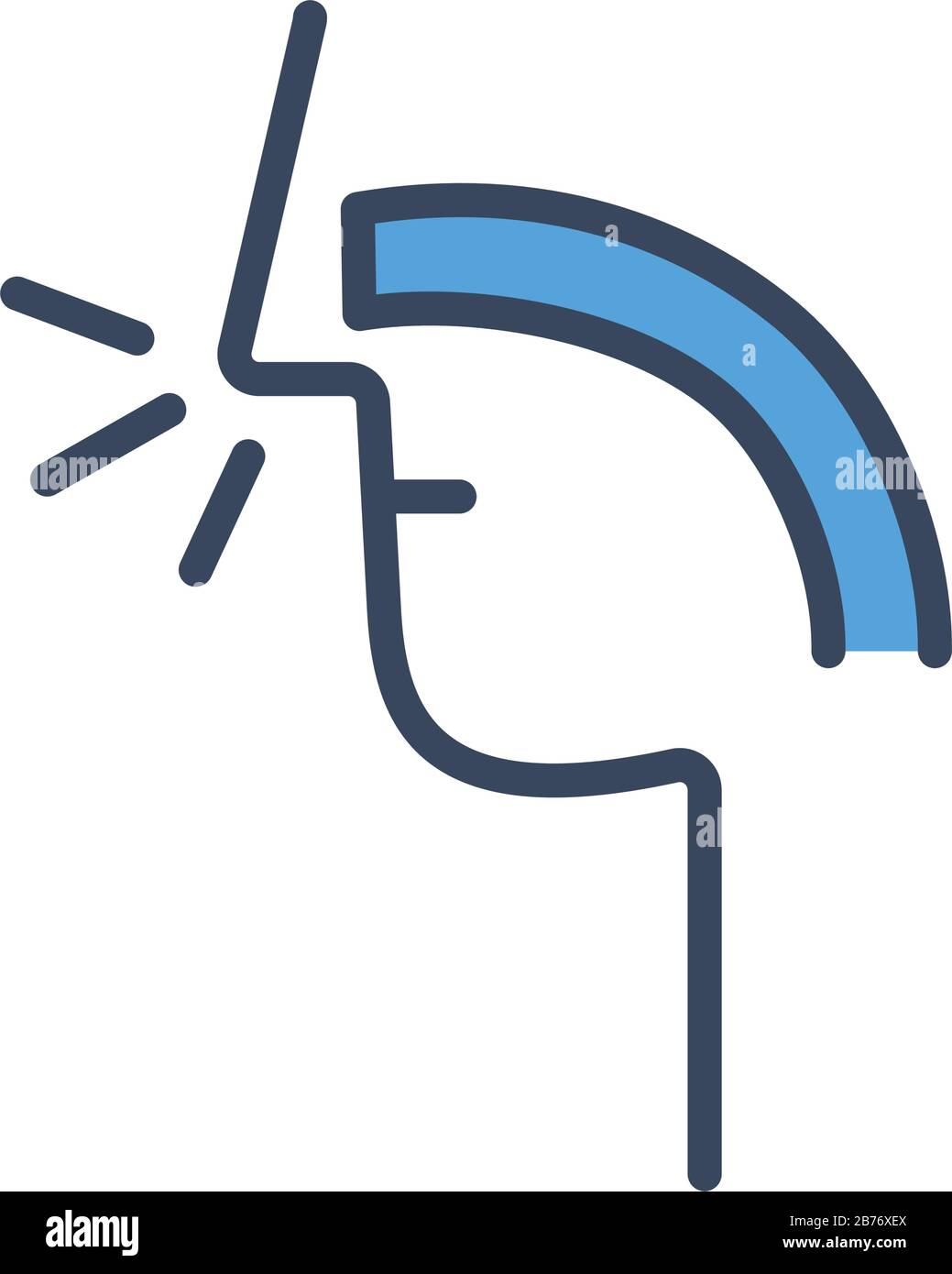 tratto respiratorio organo umano mezzeria e colore stile Illustrazione Vettoriale