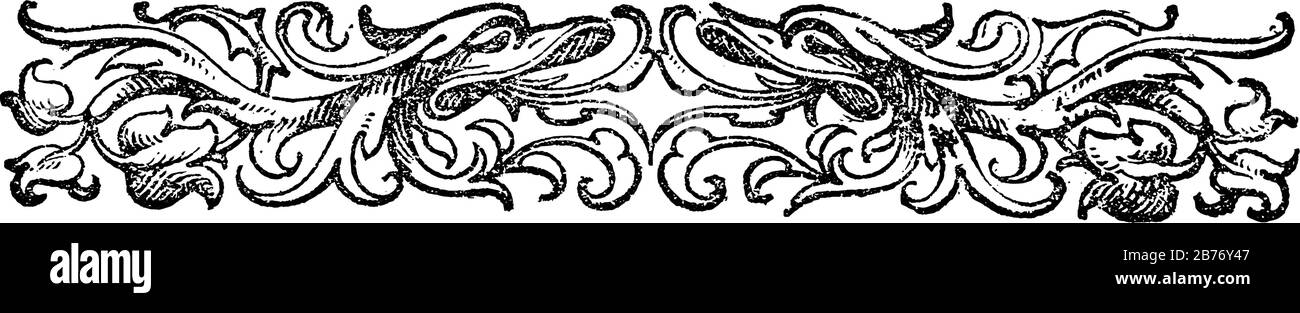Un disegno ornamentale di una creatura mitica collegata insieme nel mezzo utilizzato per la decorazione, il disegno di linea vintage o l'illustrazione dell'incisione Illustrazione Vettoriale