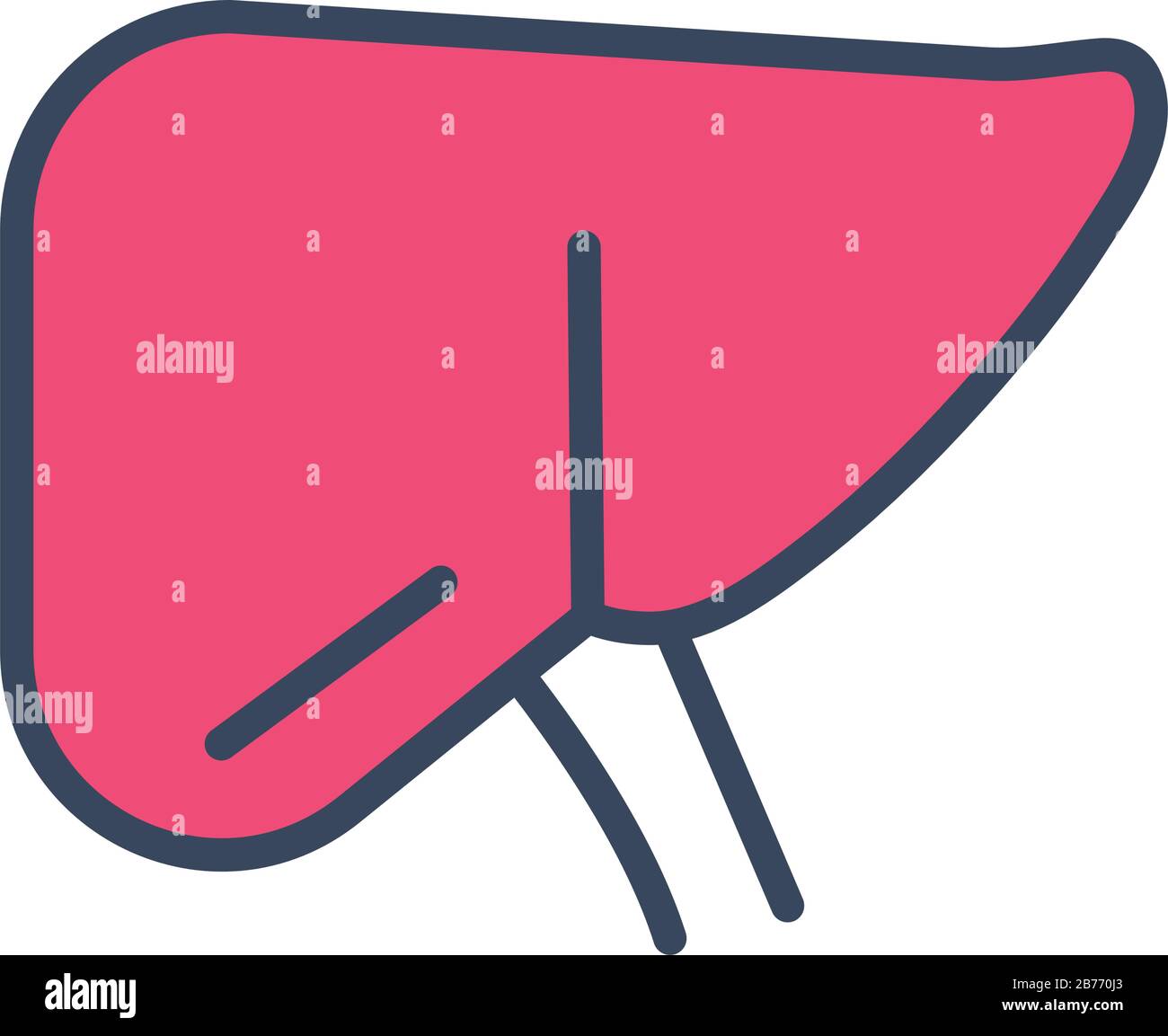icona dello stile di colore e mezza linea dell'organo umano dello stomaco Illustrazione Vettoriale