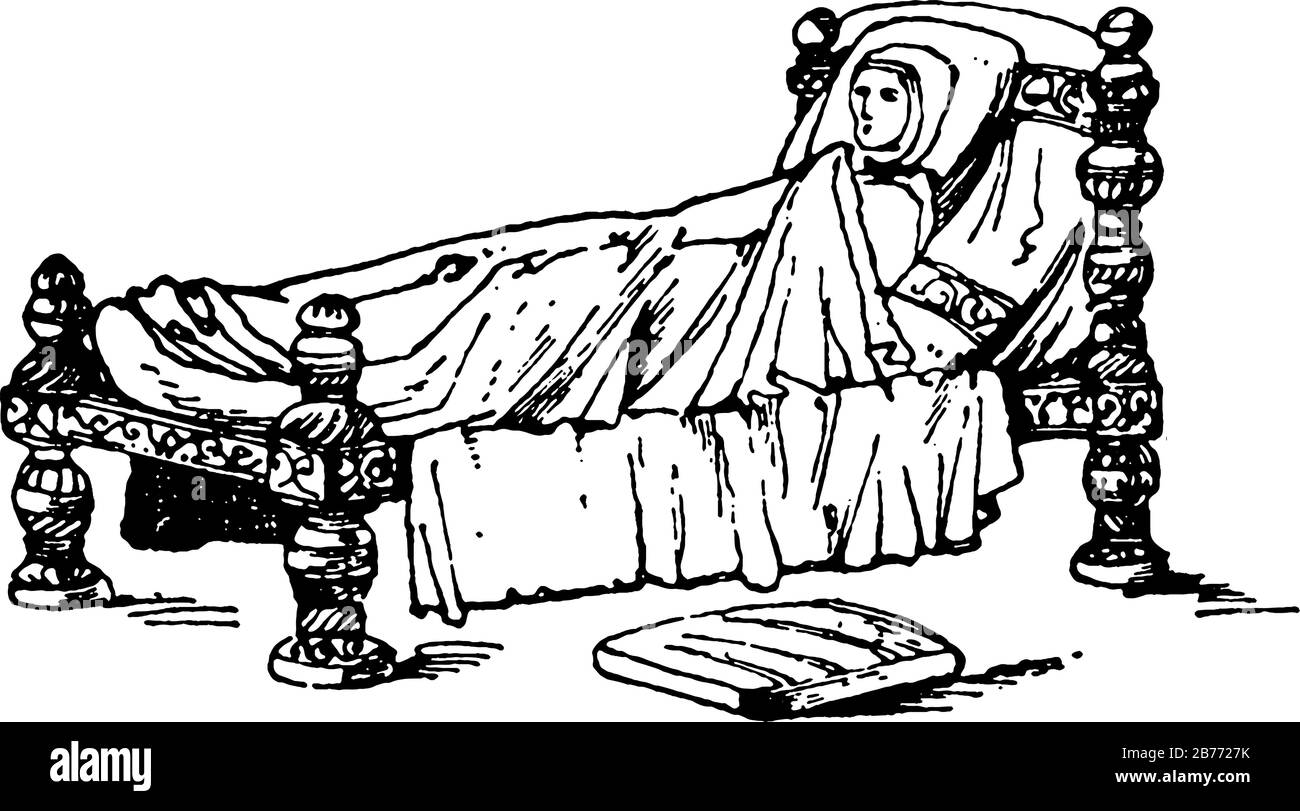 Del 12 ° secolo, è stato riccamente decorato con pali torniti e lati scolpiti, la facciata è stata spesso arredata con un'apertura per consentire di entrare nella b Illustrazione Vettoriale