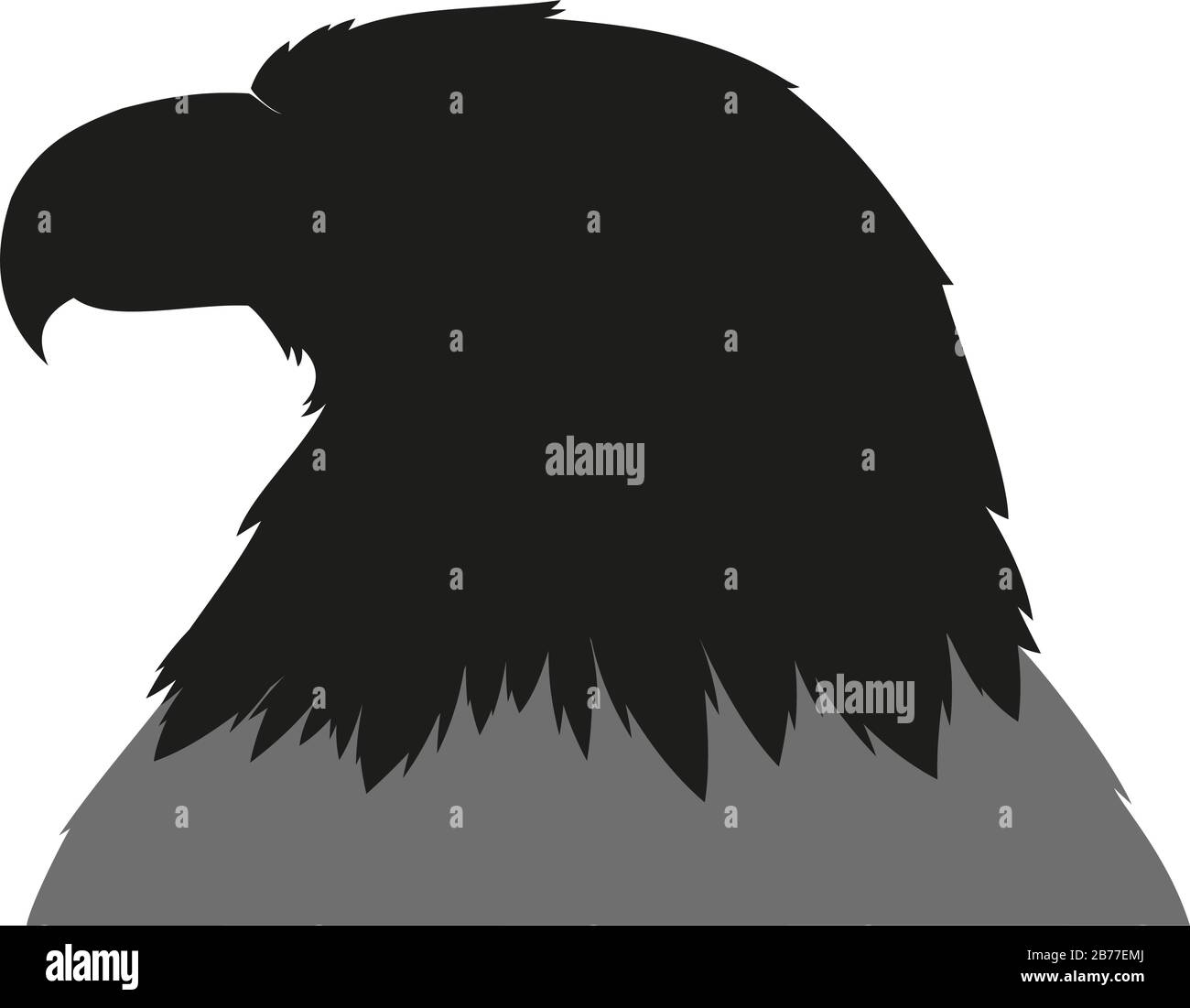 silhouette testa eagle Illustrazione Vettoriale