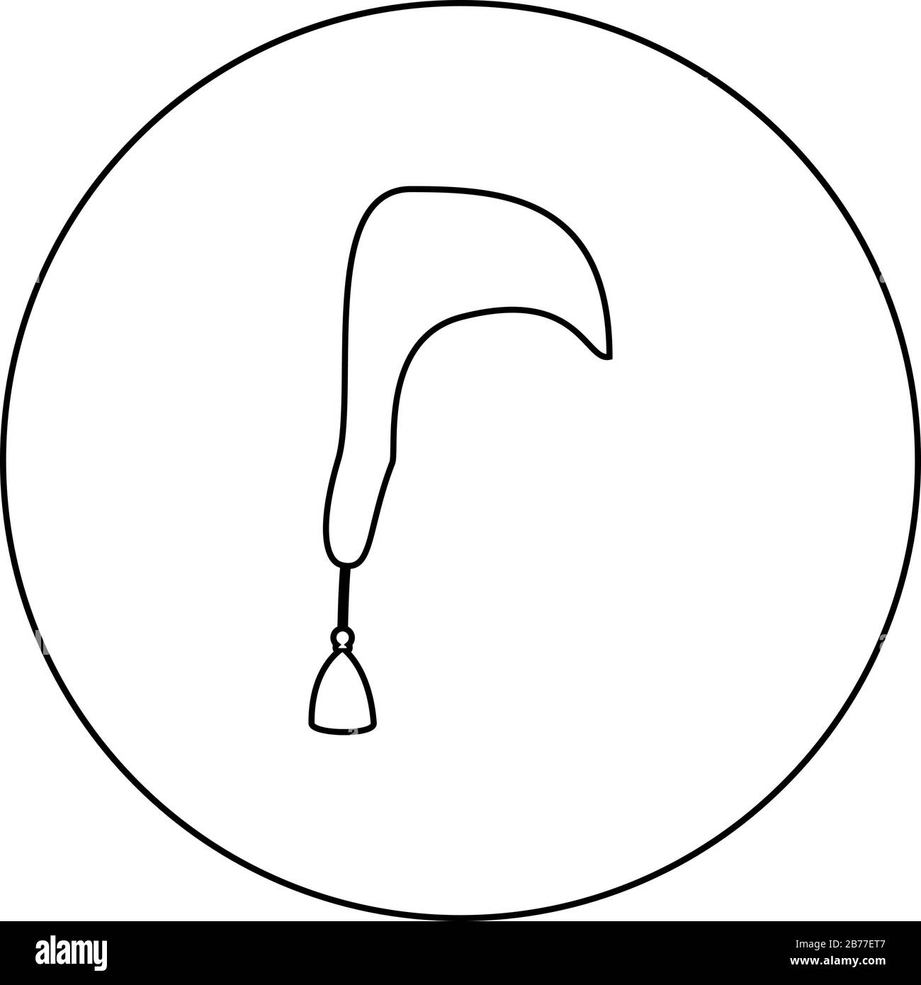 Cappello da notte per dormire icona in cerchio contorno nero colore nero illustrazione vettoriale stile piatto semplice immagine Illustrazione Vettoriale