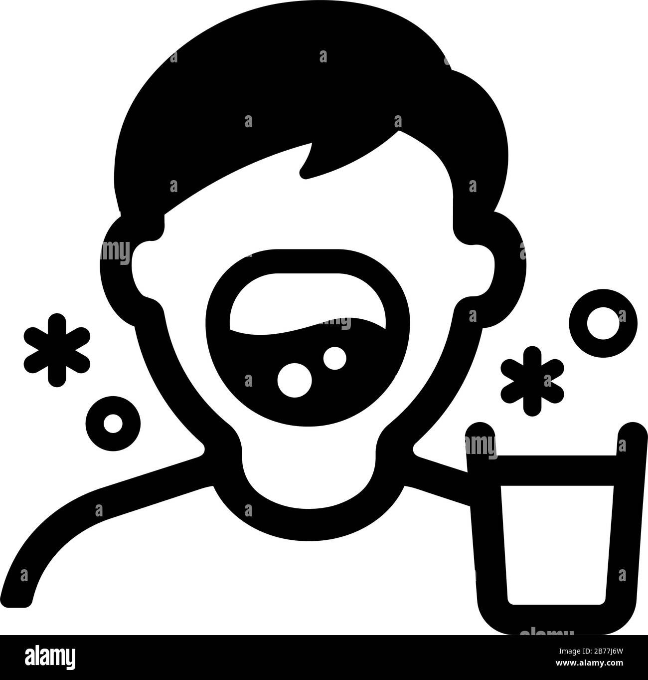 Illustrazione dell'icona del vettore gergle (virus Corona / covid-19 / prevenzione dell'influenza) Illustrazione Vettoriale