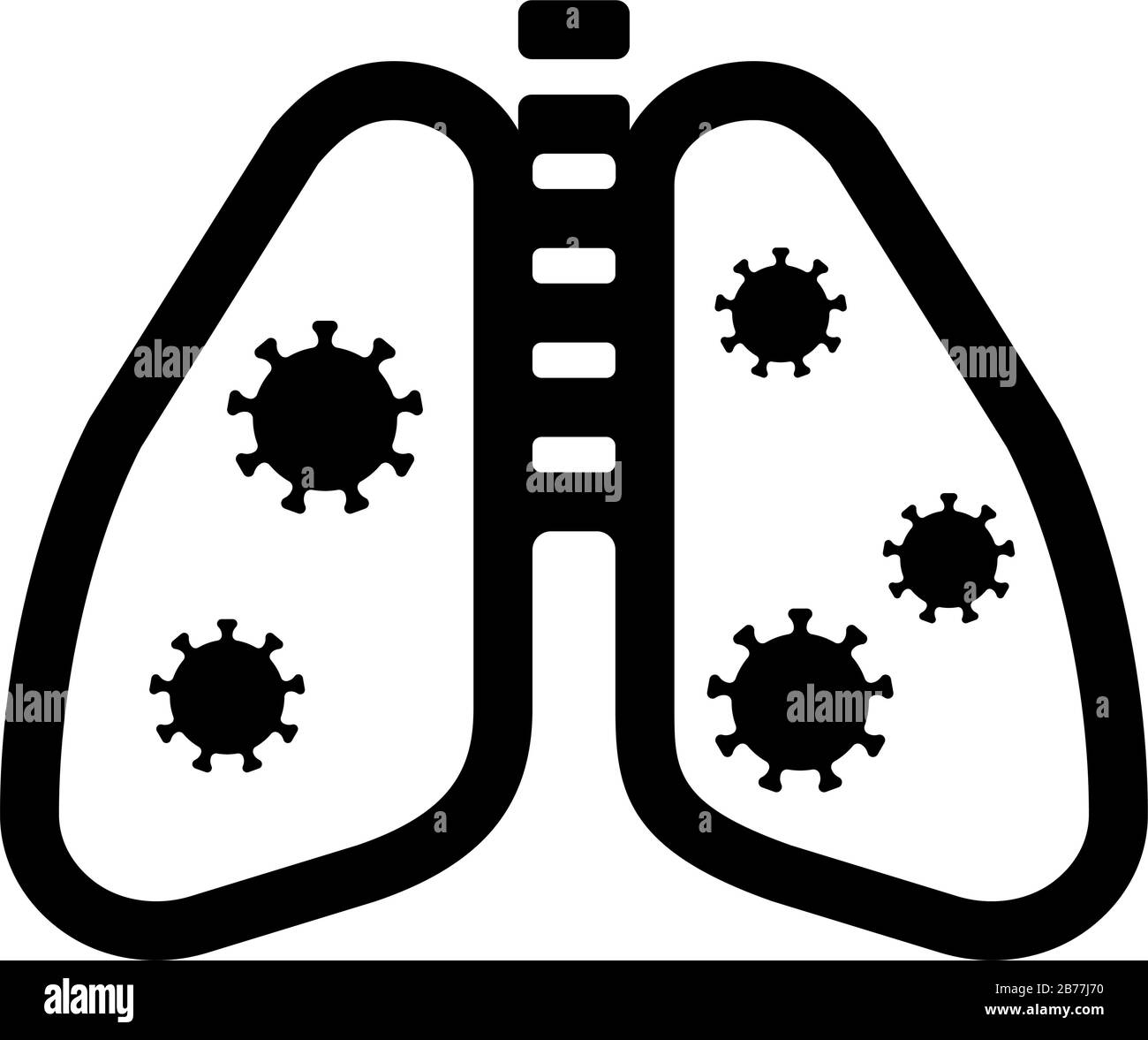 Illustrazione dell'icona del vettore di polmonite (virus Corona / covid-19 ) Illustrazione Vettoriale