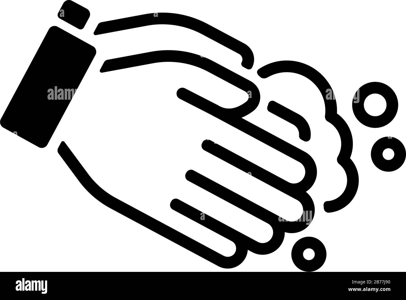Illustrazione dell'icona del vettore di lavaggio delle mani (virus Corona, influenza , prevezione influenzale ) Illustrazione Vettoriale