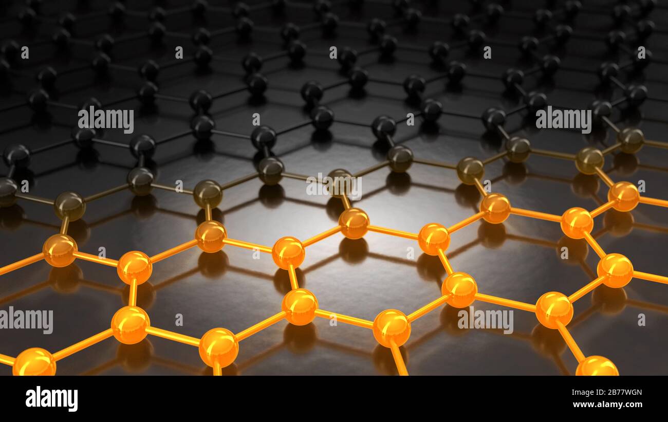 Una rappresentazione simbolica della carica rapida di una batteria di grafene - rendering 3D Foto Stock