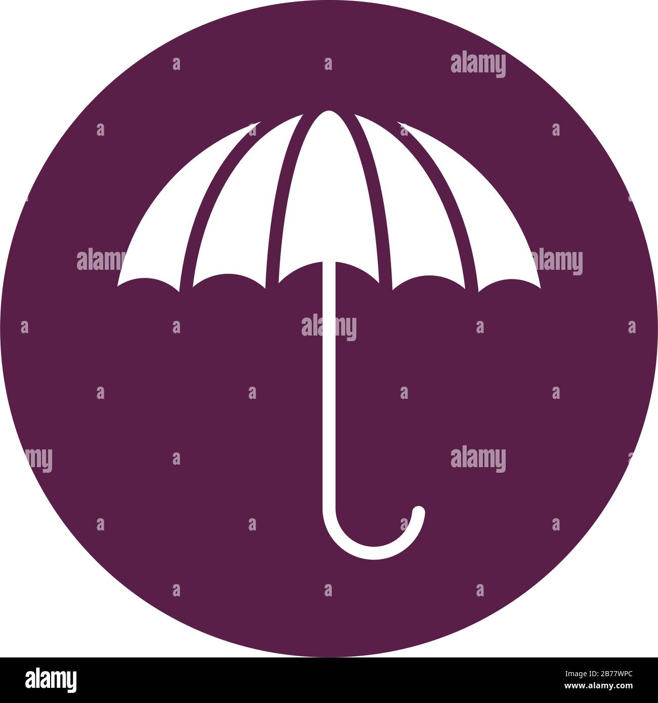 icona a forma di blocco estivo con ombrello Illustrazione Vettoriale