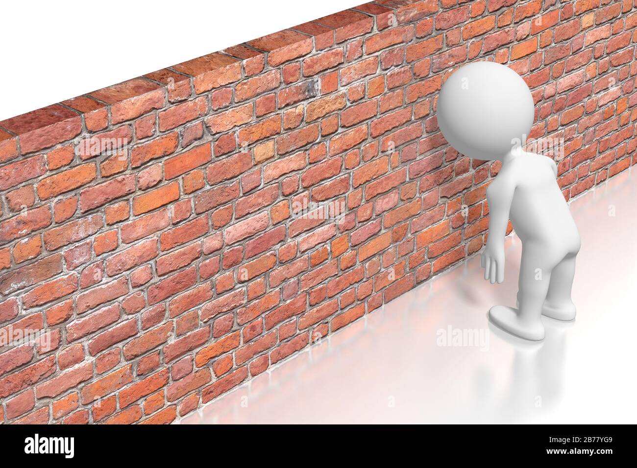 Banging testa contro il muro / concetto di frustrazione Foto stock - Alamy
