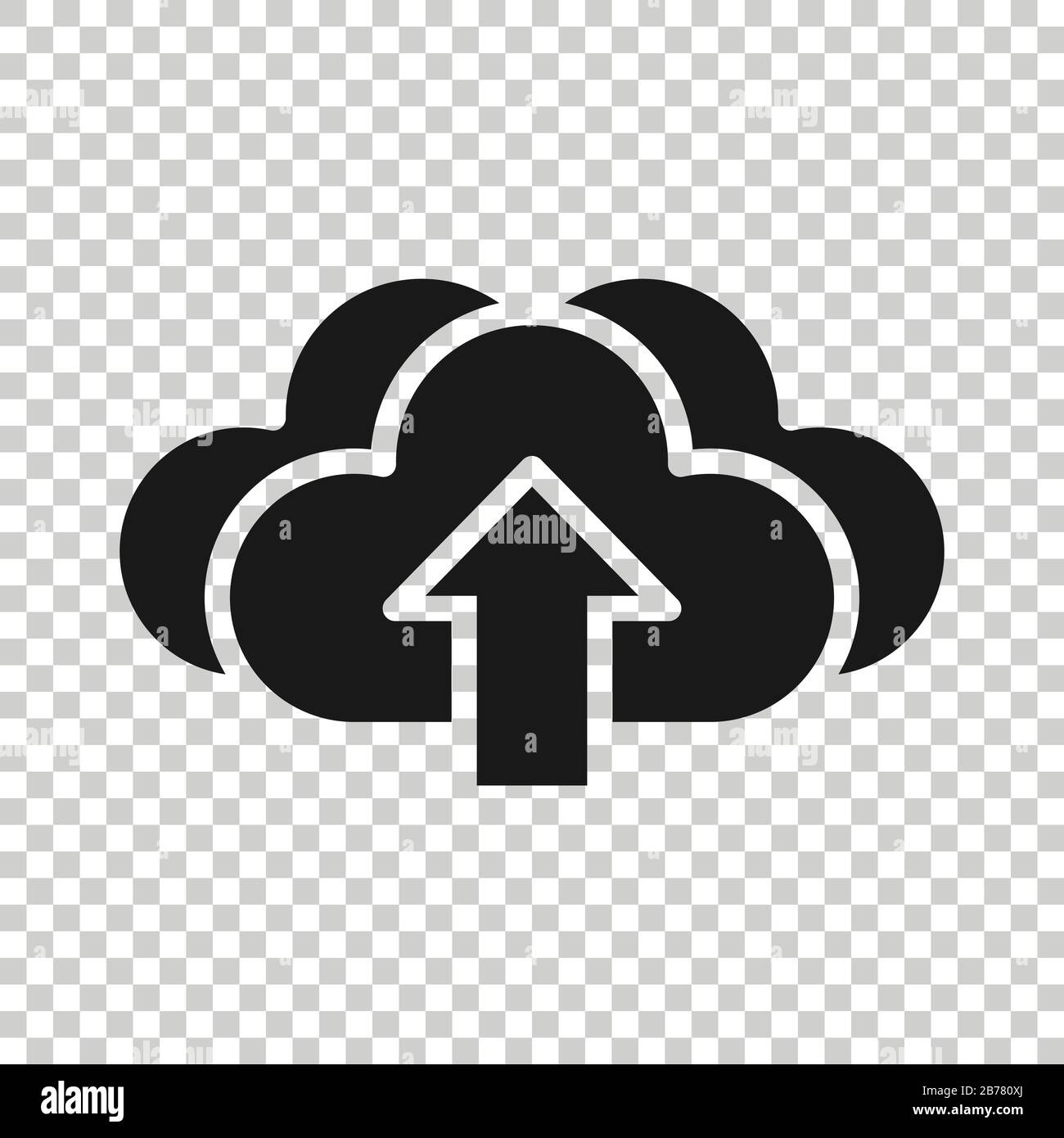 Icona del servizio digitale in stile piatto. Illustrazione vettoriale del cloud di rete su sfondo bianco isolato. Concetto aziendale di tecnologia informatica. Illustrazione Vettoriale