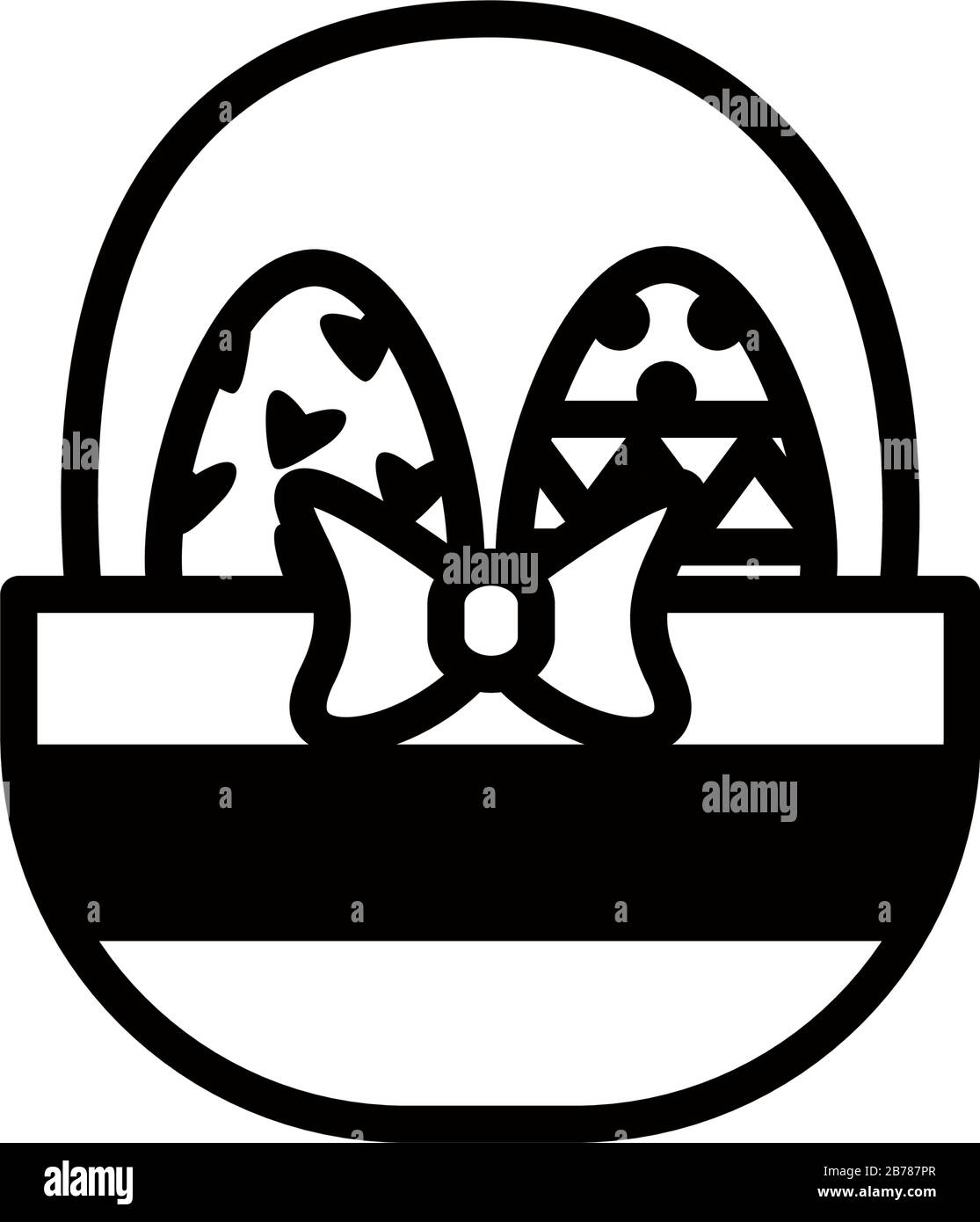 uova di primavera dipinte in stile basket linea Illustrazione Vettoriale