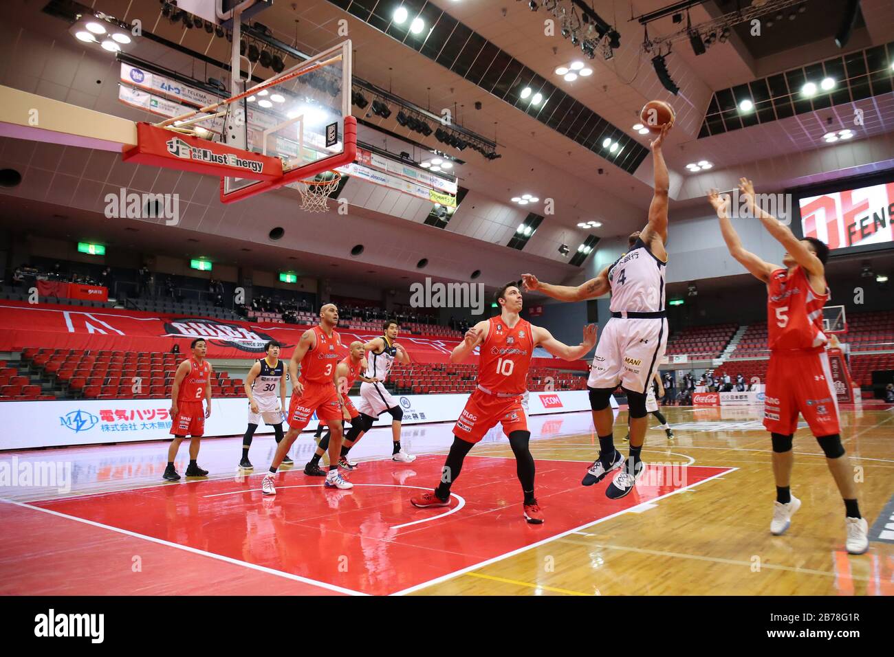 Funabashi Arena, Chiba, Giappone. 14 Marzo 2020. Vista generale, 14 MARZO 2020 - Pallacanestro : 2019-20 B.LEAGUE B1 gioco tra Chiba Jets 80-88 Utsunomiya Brex alla Funabashi Arena, Chiba, Giappone. Credit: Yutaka/AFLO SPORT/Alamy Live News Foto Stock