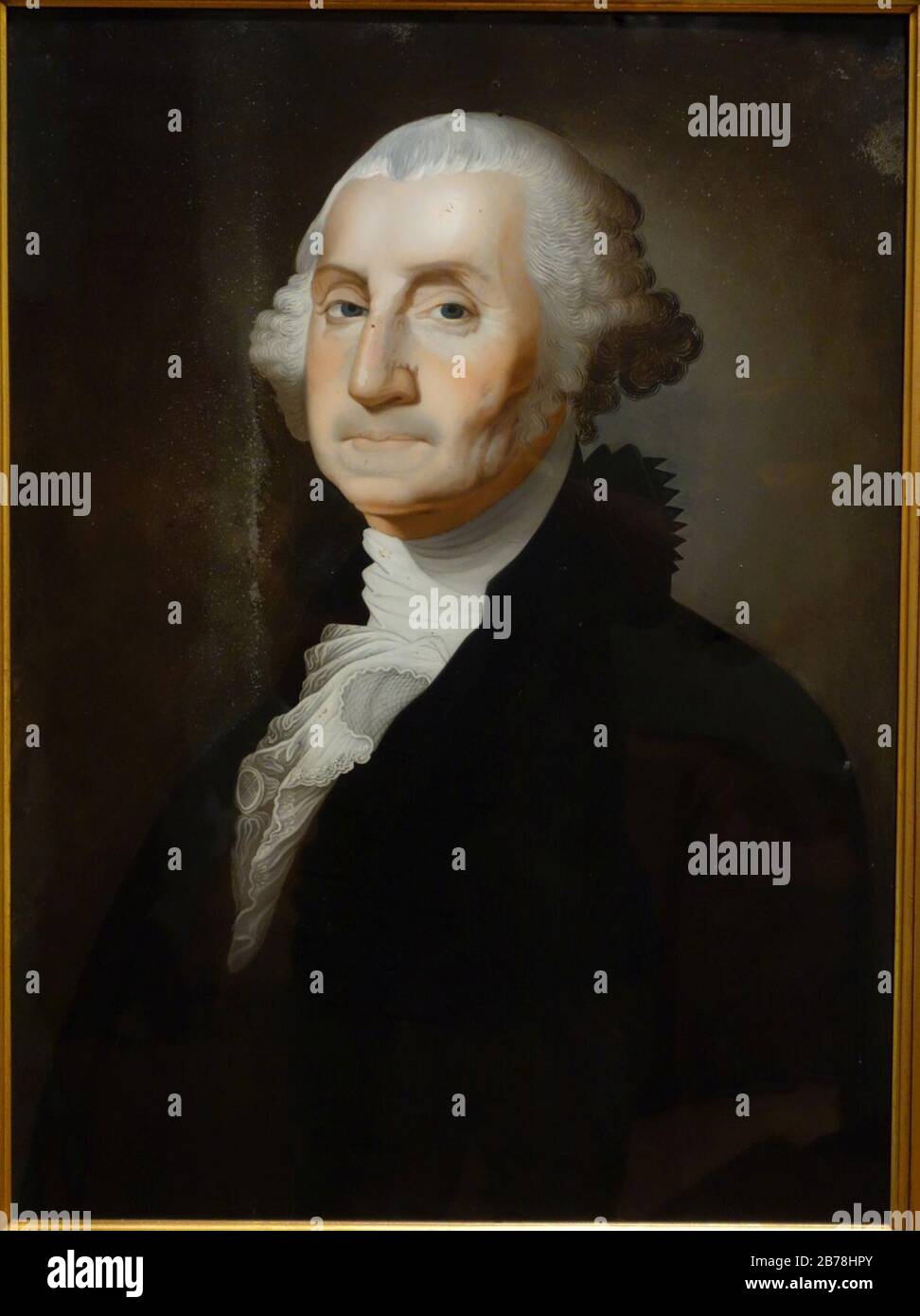 George Washington, attribuito a Foeiqua (cinese), c. 1800-1805, verniciatura inversa su vetro Foto Stock