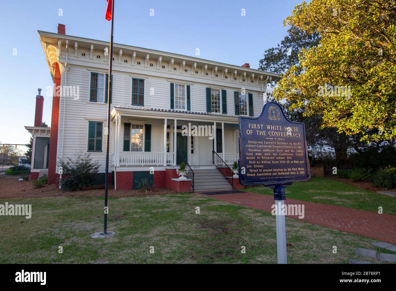 La prima Casa Bianca della Confederazione mentre la capitale degli Stati Confederati d'America era a Montgomery, Alabama. Foto Stock