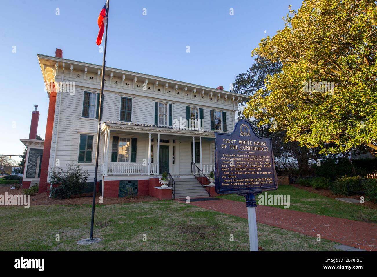 La prima Casa Bianca della Confederazione mentre la capitale degli Stati Confederati d'America era a Montgomery, Alabama. Foto Stock