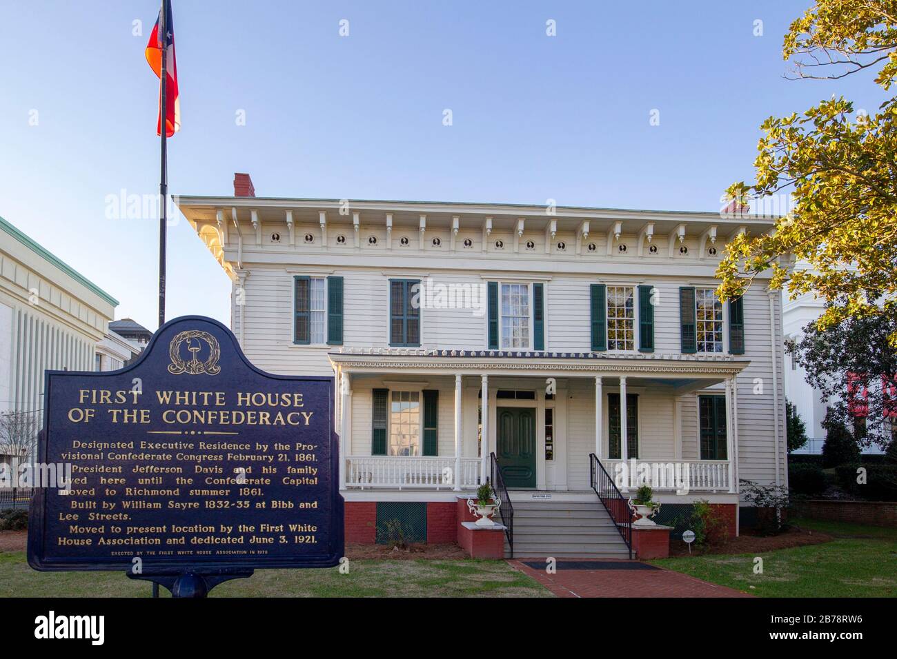 La prima Casa Bianca della Confederazione mentre la capitale degli Stati Confederati d'America era a Montgomery, Alabama. Foto Stock