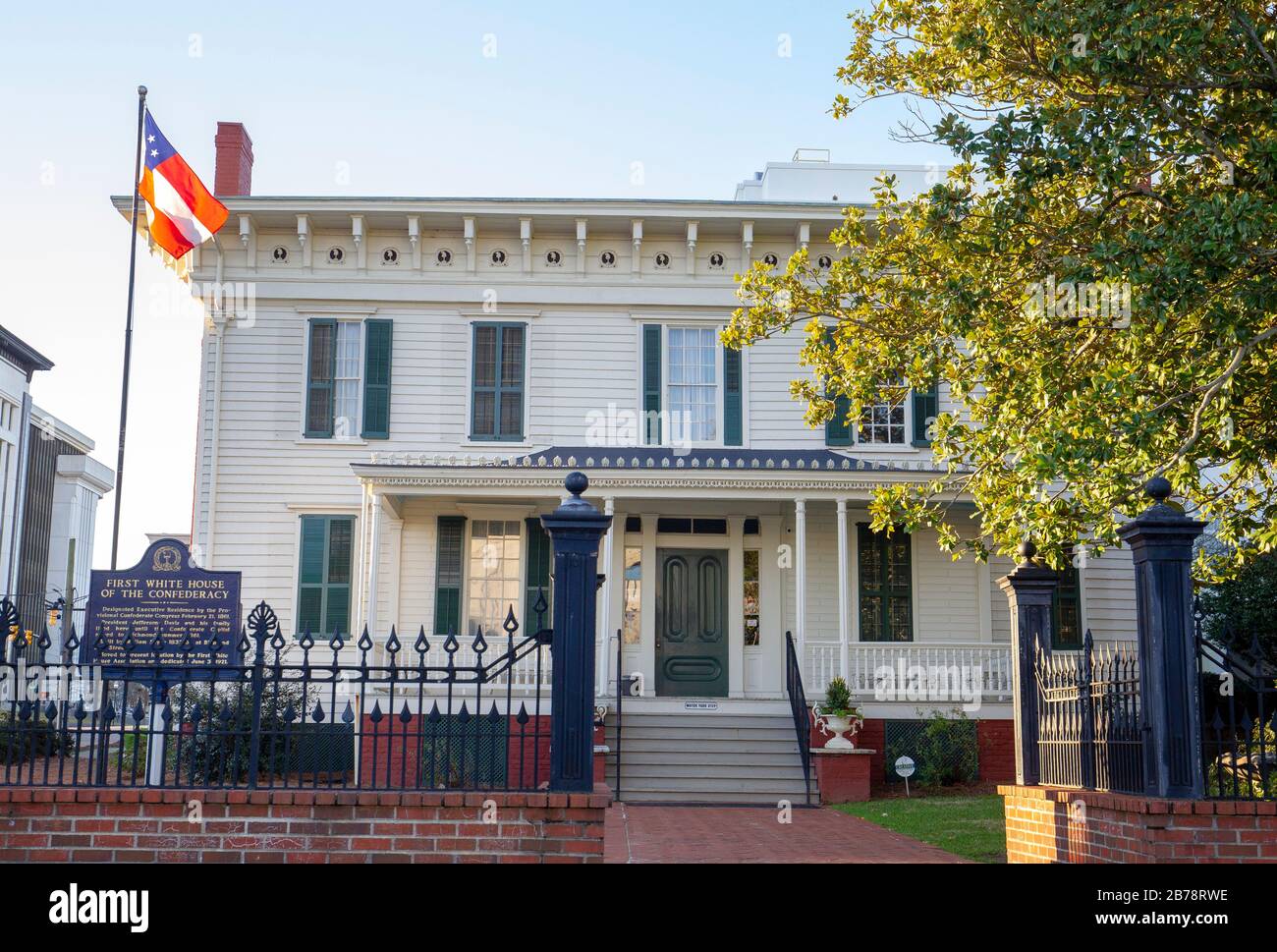 La prima Casa Bianca della Confederazione mentre la capitale degli Stati Confederati d'America era a Montgomery, Alabama. Foto Stock