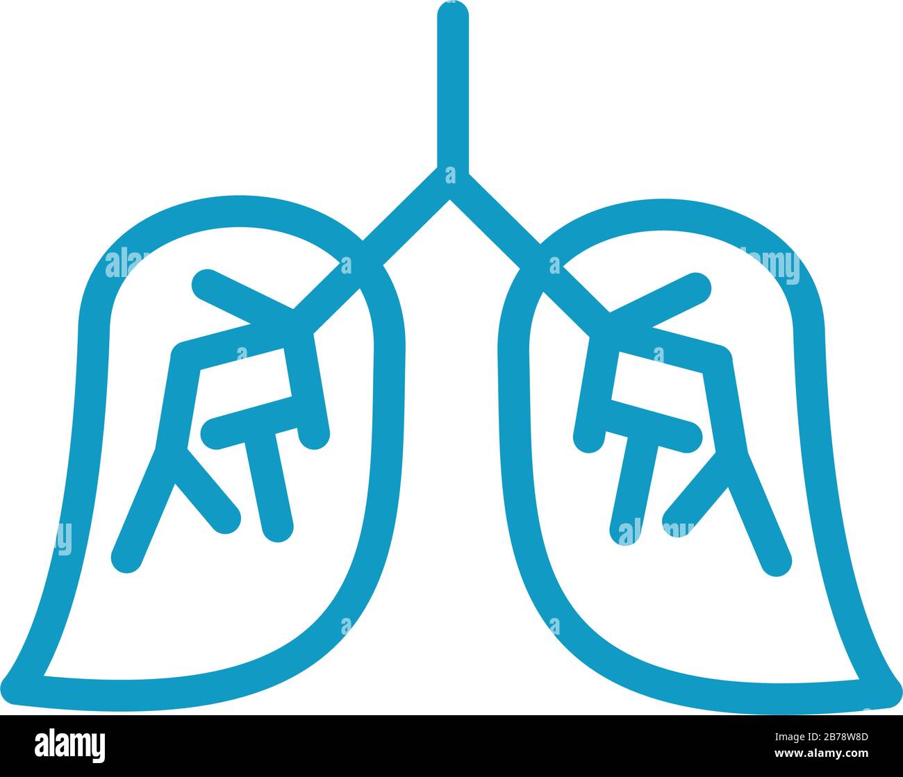 icona dello stile della linea dell'organo umano dei polmoni Illustrazione Vettoriale