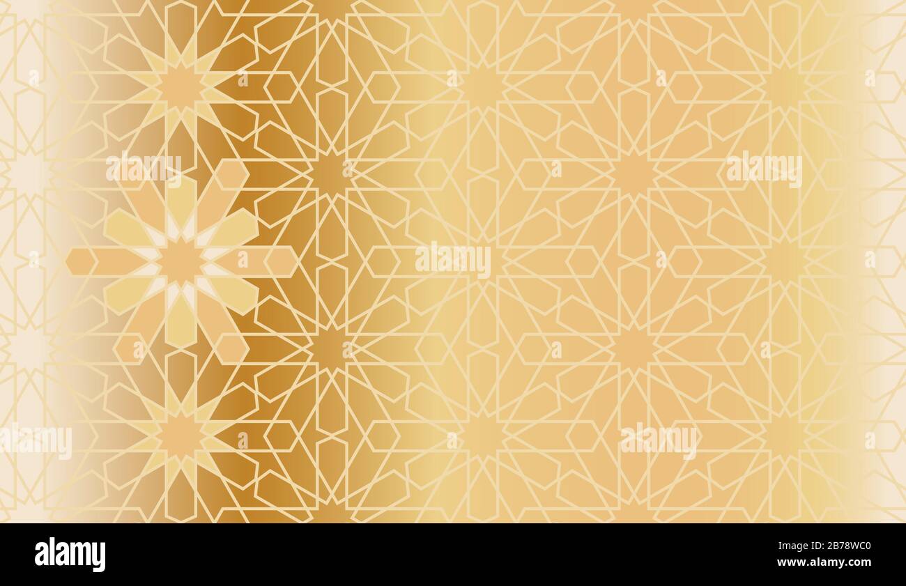 Motivo dorato vettoriale arabo. Illustrazione Vettoriale