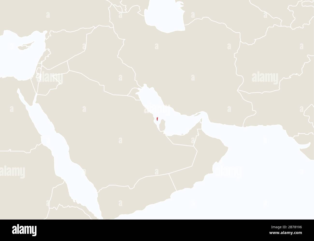 Asia con mappa del Bahrain evidenziata. Illustrazione Vettoriale. Illustrazione Vettoriale